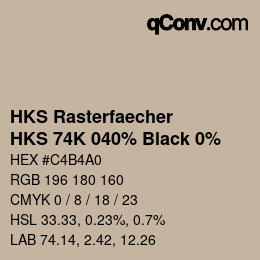 Color code: HKS Rasterfaecher - HKS 74K 040% Black 0% | qconv.com