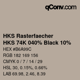 Code couleur: HKS Rasterfaecher - HKS 74K 040% Black 10% | qconv.com