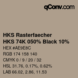 カラーコード: HKS Rasterfaecher - HKS 74K 050% Black 10% | qconv.com