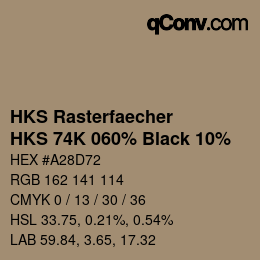 Code couleur: HKS Rasterfaecher - HKS 74K 060% Black 10% | qconv.com