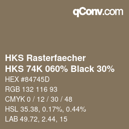 Color code: HKS Rasterfaecher - HKS 74K 060% Black 30% | qconv.com