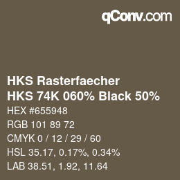 Código de color: HKS Rasterfaecher - HKS 74K 060% Black 50% | qconv.com