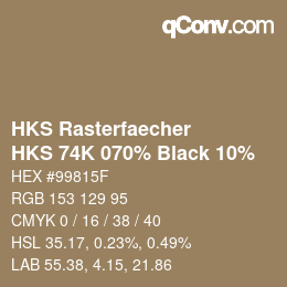 Code couleur: HKS Rasterfaecher - HKS 74K 070% Black 10% | qconv.com