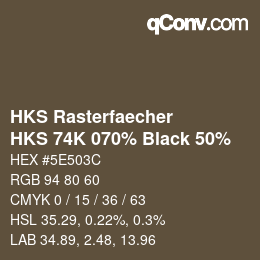 Color code: HKS Rasterfaecher - HKS 74K 070% Black 50% | qconv.com