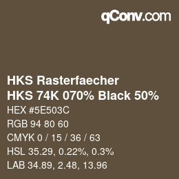 Code couleur: HKS Rasterfaecher - HKS 74K 070% Black 50% | qconv.com