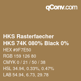 Code couleur: HKS Rasterfaecher - HKS 74K 080% Black 0% | qconv.com