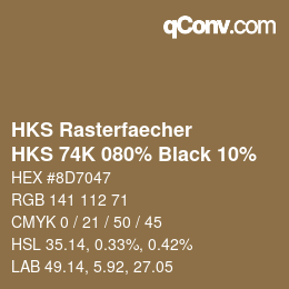 Code couleur: HKS Rasterfaecher - HKS 74K 080% Black 10% | qconv.com