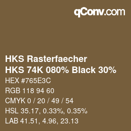 Farbcode: HKS Rasterfaecher - HKS 74K 080% Black 30% | qconv.com