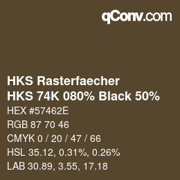 Code couleur: HKS Rasterfaecher - HKS 74K 080% Black 50% | qconv.com
