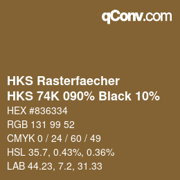 Color code: HKS Rasterfaecher - HKS 74K 090% Black 10% | qconv.com