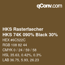 Código de color: HKS Rasterfaecher - HKS 74K 090% Black 30% | qconv.com