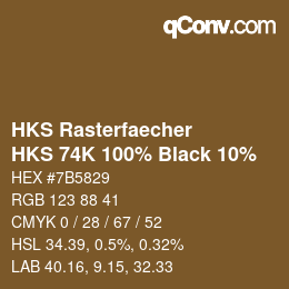カラーコード: HKS Rasterfaecher - HKS 74K 100% Black 10% | qconv.com