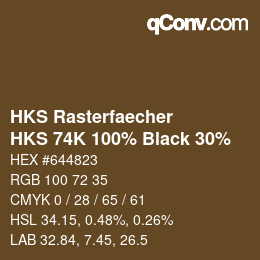 Color code: HKS Rasterfaecher - HKS 74K 100% Black 30% | qconv.com