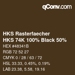 Color code: HKS Rasterfaecher - HKS 74K 100% Black 50% | qconv.com