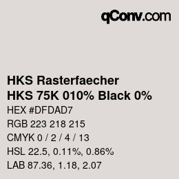 Color code: HKS Rasterfaecher - HKS 75K 010% Black 0% | qconv.com