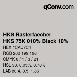 Código de color: HKS Rasterfaecher - HKS 75K 010% Black 10% | qconv.com