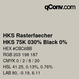 Código de color: HKS Rasterfaecher - HKS 75K 030% Black 0% | qconv.com