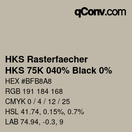 Farbcode: HKS Rasterfaecher - HKS 75K 040% Black 0% | qconv.com