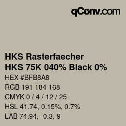 Código de color: HKS Rasterfaecher - HKS 75K 040% Black 0% | qconv.com