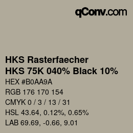 Código de color: HKS Rasterfaecher - HKS 75K 040% Black 10% | qconv.com