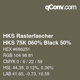 Color code: HKS Rasterfaecher - HKS 75K 060% Black 50% | qconv.com