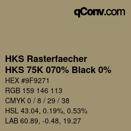 カラーコード: HKS Rasterfaecher - HKS 75K 070% Black 0% | qconv.com