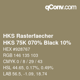 Color code: HKS Rasterfaecher - HKS 75K 070% Black 10% | qconv.com