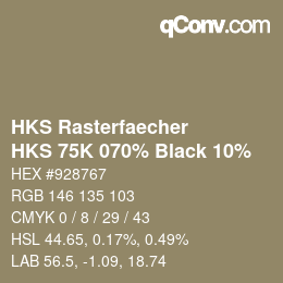 Código de color: HKS Rasterfaecher - HKS 75K 070% Black 10% | qconv.com