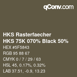 Color code: HKS Rasterfaecher - HKS 75K 070% Black 50% | qconv.com