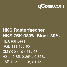 カラーコード: HKS Rasterfaecher - HKS 75K 080% Black 30% | qconv.com