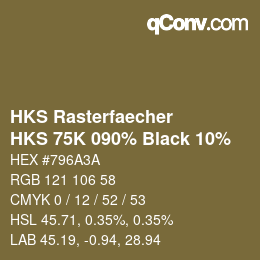 カラーコード: HKS Rasterfaecher - HKS 75K 090% Black 10% | qconv.com