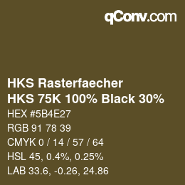 カラーコード: HKS Rasterfaecher - HKS 75K 100% Black 30% | qconv.com
