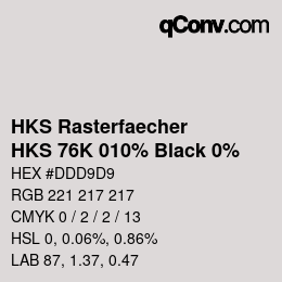 Código de color: HKS Rasterfaecher - HKS 76K 010% Black 0% | qconv.com