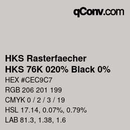 Código de color: HKS Rasterfaecher - HKS 76K 020% Black 0% | qconv.com