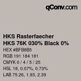 Color code: HKS Rasterfaecher - HKS 76K 030% Black 0% | qconv.com