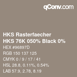Color code: HKS Rasterfaecher - HKS 76K 050% Black 0% | qconv.com