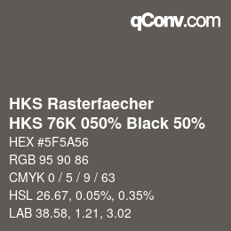 Color code: HKS Rasterfaecher - HKS 76K 050% Black 50% | qconv.com