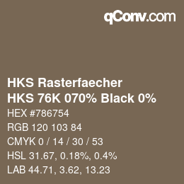 Color code: HKS Rasterfaecher - HKS 76K 070% Black 0% | qconv.com