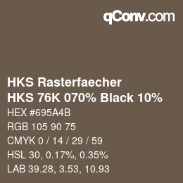 Código de color: HKS Rasterfaecher - HKS 76K 070% Black 10% | qconv.com