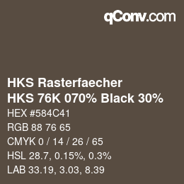 Farbcode: HKS Rasterfaecher - HKS 76K 070% Black 30% | qconv.com