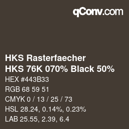 Color code: HKS Rasterfaecher - HKS 76K 070% Black 50% | qconv.com