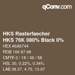 カラーコード: HKS Rasterfaecher - HKS 76K 080% Black 0% | qconv.com