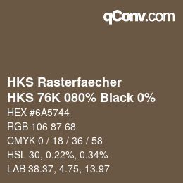 Color code: HKS Rasterfaecher - HKS 76K 080% Black 0% | qconv.com