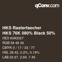 Color code: HKS Rasterfaecher - HKS 76K 080% Black 50% | qconv.com