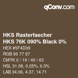 Color code: HKS Rasterfaecher - HKS 76K 090% Black 0% | qconv.com