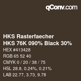 Farbcode: HKS Rasterfaecher - HKS 76K 090% Black 30% | qconv.com