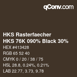 Color code: HKS Rasterfaecher - HKS 76K 090% Black 30% | qconv.com