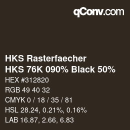 Código de color: HKS Rasterfaecher - HKS 76K 090% Black 50% | qconv.com