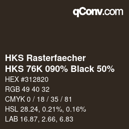 Color code: HKS Rasterfaecher - HKS 76K 090% Black 50% | qconv.com