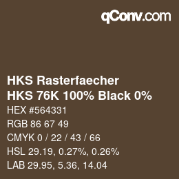 Color code: HKS Rasterfaecher - HKS 76K 100% Black 0% | qconv.com